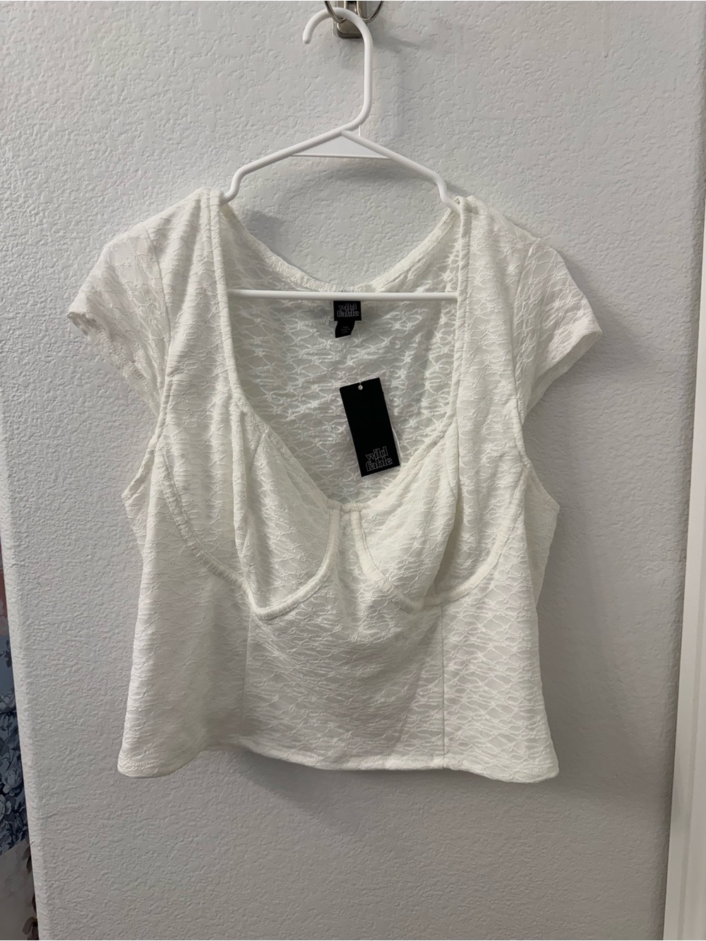 NWT wild fable White Lace Top XXL